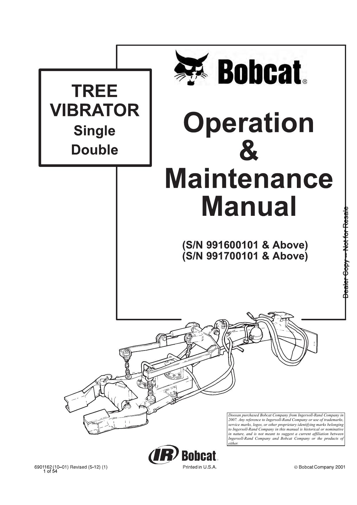 Tree VIBRATOR Attachment Operation & Maintenance Manual Bobcat